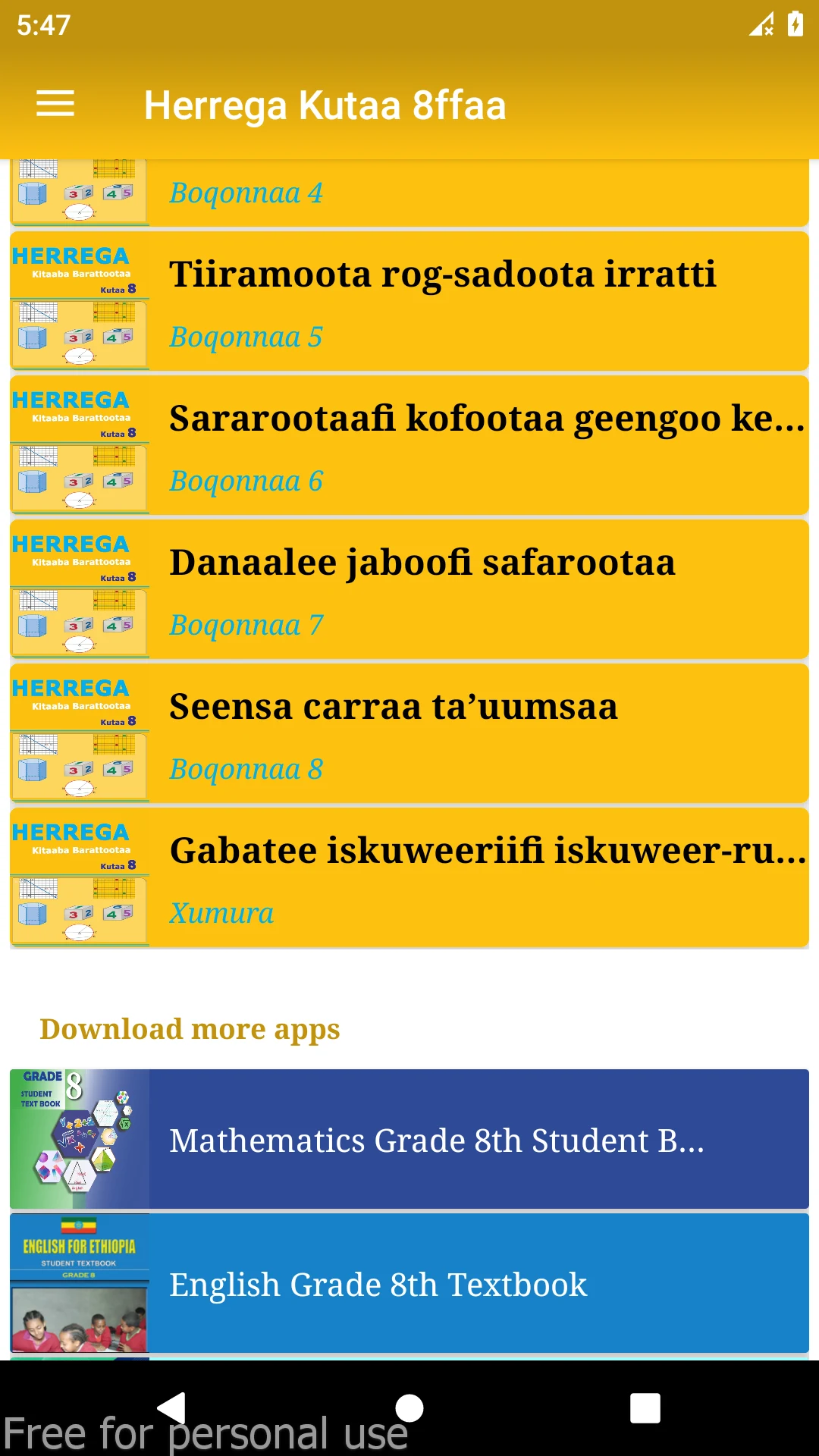 Herrega Kutaa 8ffaa - Maths screenshot